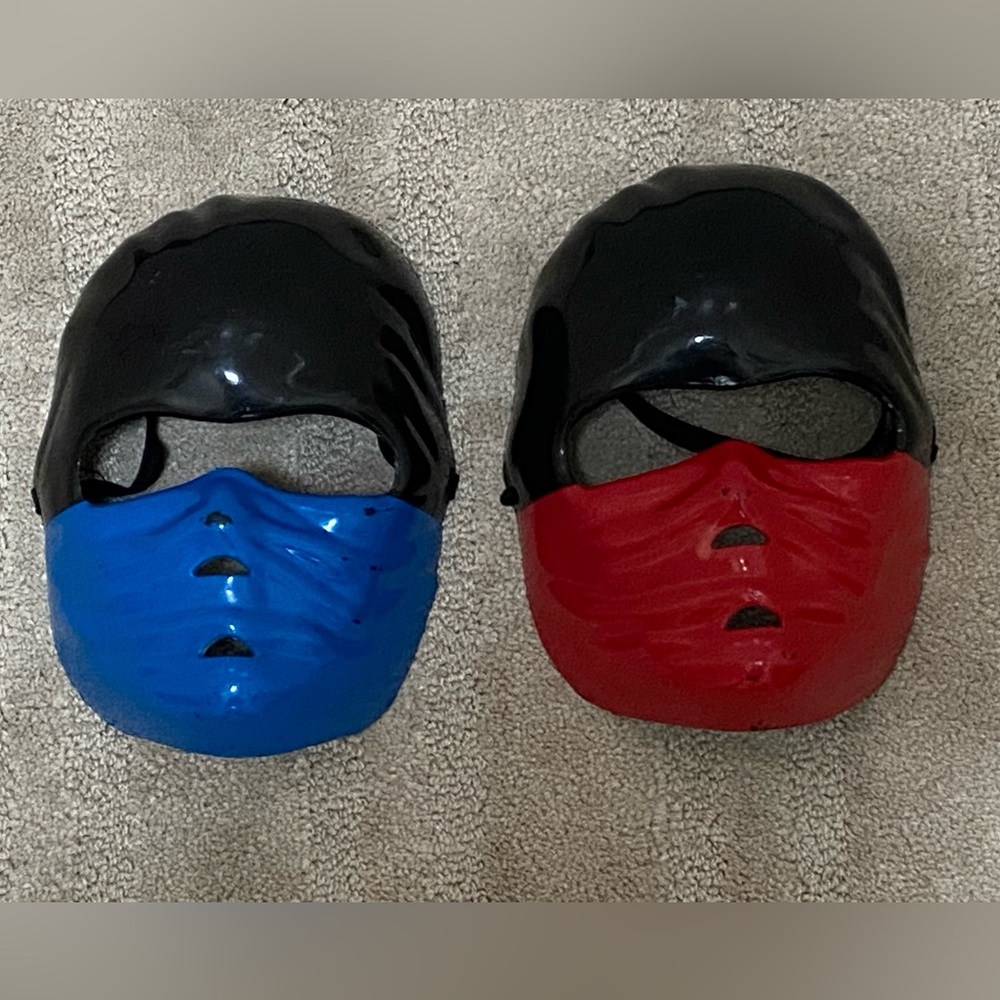 Ninja Hard Plastic Mask Greenbrier International 2pc Green & Red Costume Kids